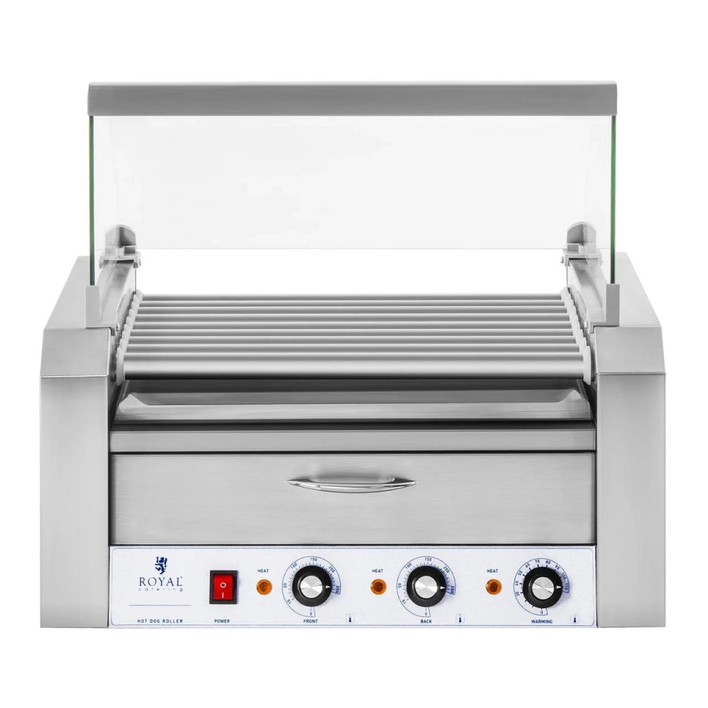 Griglia per salsicce con 9 rulli cassetto scaldavivande 2200 watt acciaio inox 14_0001921