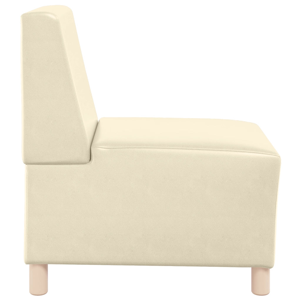Divano Sedia senza Braccioli Crema 55 cm in Similpelle