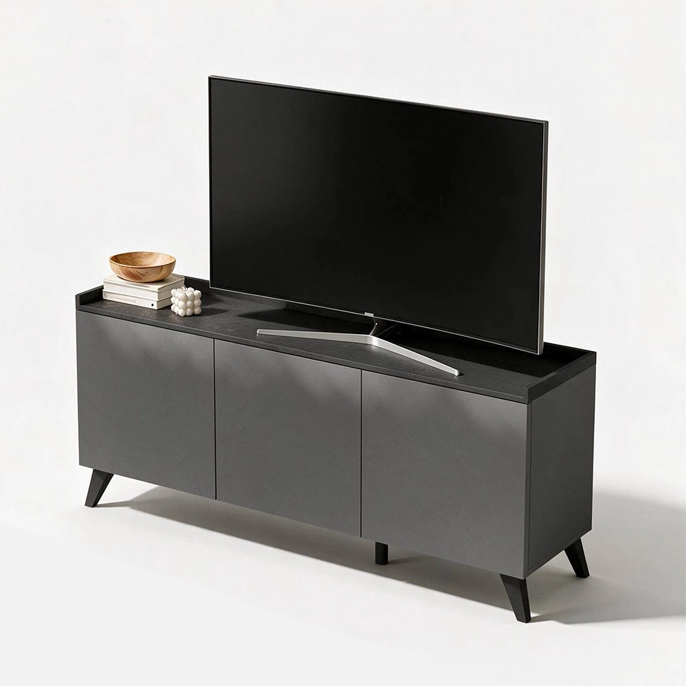 Mobile porta Tv 3 ante Polan 181x42x72h colore ardesia piombo
