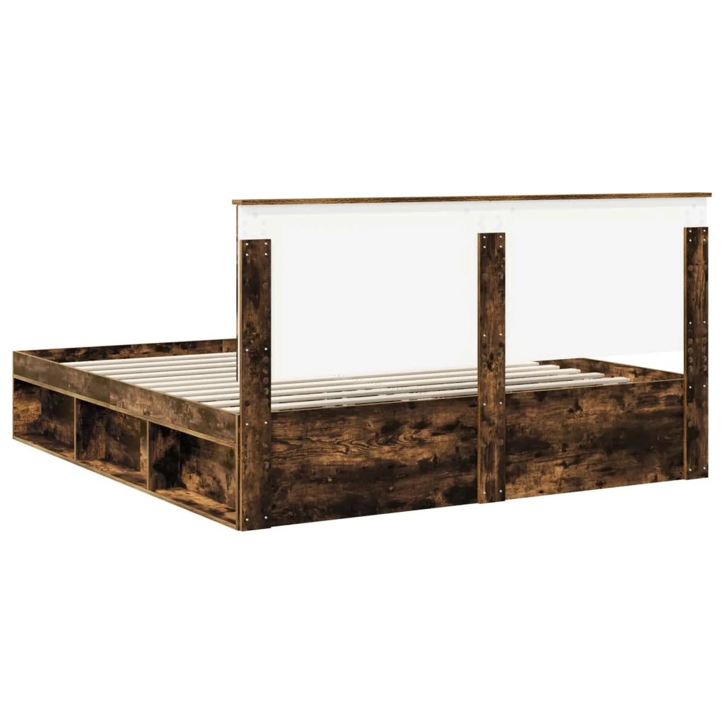 Struttura del letto Rovere fumé 180 x 200 cm Pino massello 3410978