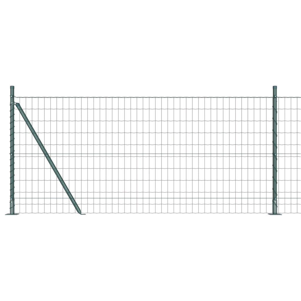 Recinzione Euro con 7 Posti Flangiati 0,8x10 m in Acciaio Zincato