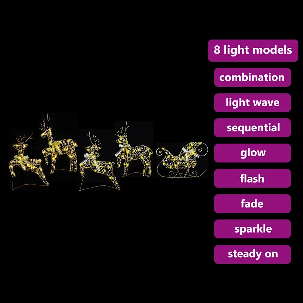 Renne LED con 40 LED 5 pcs Oro PET