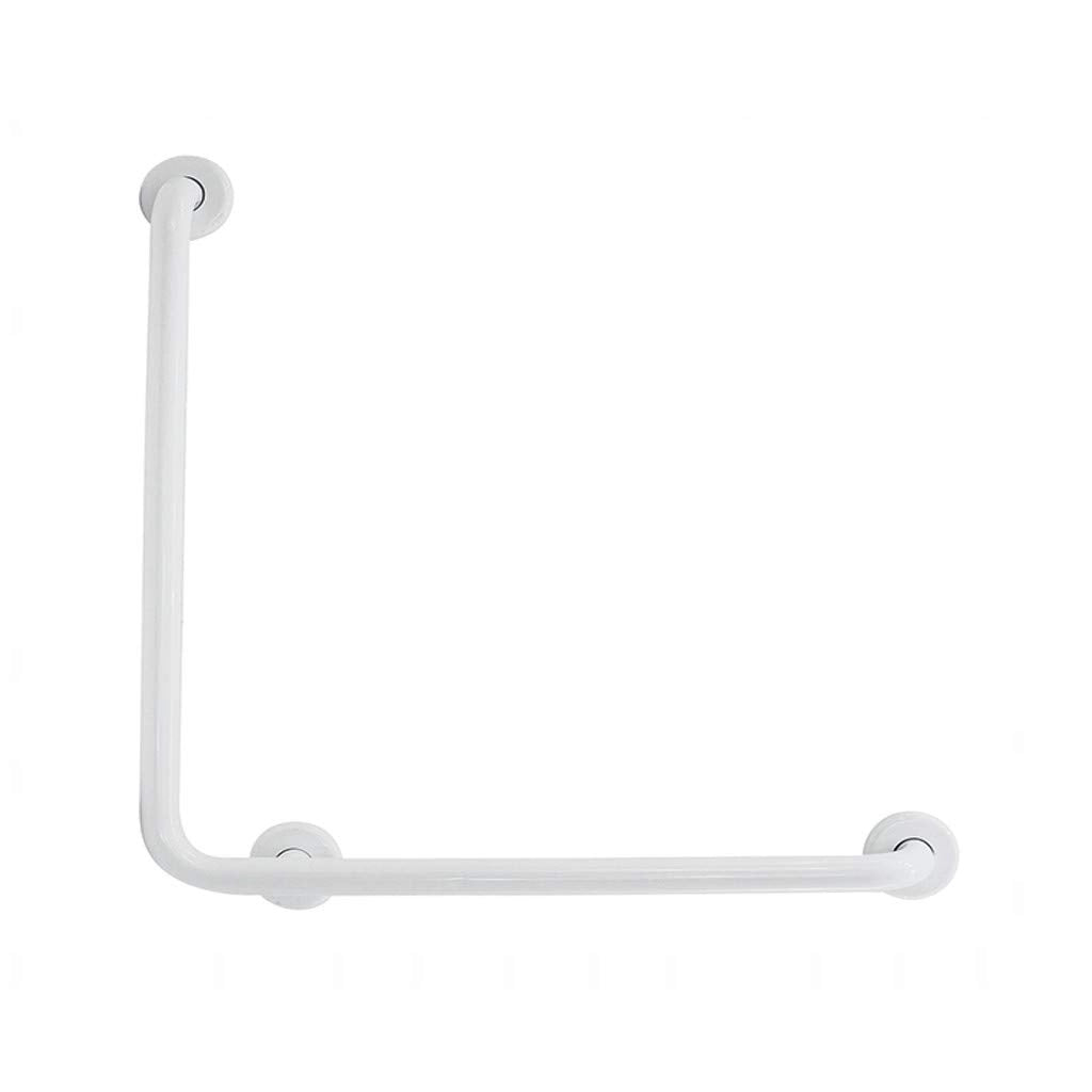 Barra disabili ad angolo maniglione 600x600 acciaio inox bianco nofer 15060.w