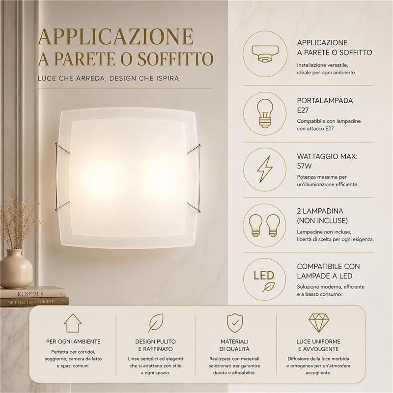 ELISA LAMPADA PLAFONIERA DA SOFFITTO E27 2 LUCI 40CM