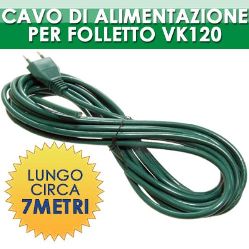 Cavo di Alimentazione per Folletto Vk120 Vk121 Vk122 7 Metri