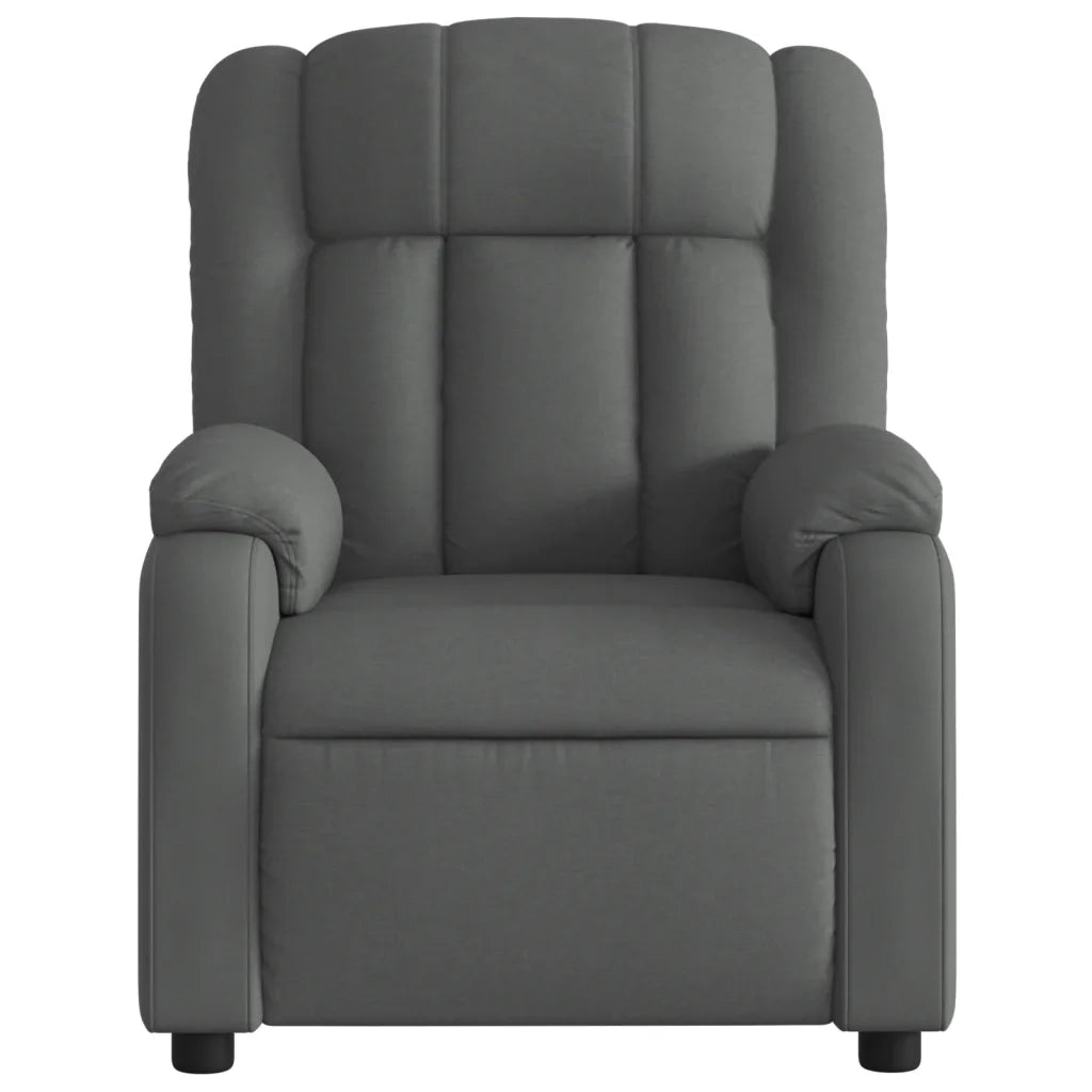 Divano Sedia-Poltrona Reclinabile Massaggio Elettrica Grigio Scuro Tessuto 337163