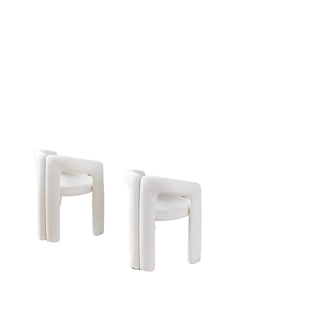 Sedia da Pranzo in Velluto con Braccioli Ergonomici Beige per Sala da Pranzo