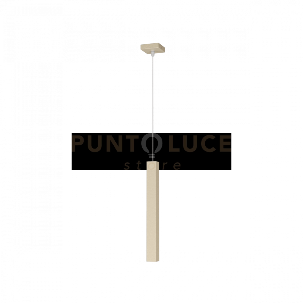 SQUARE TUBE SOSPENSIONE 1 LUCE SABBIA CAVO CM.250 CON BASE 1173-S1-SA