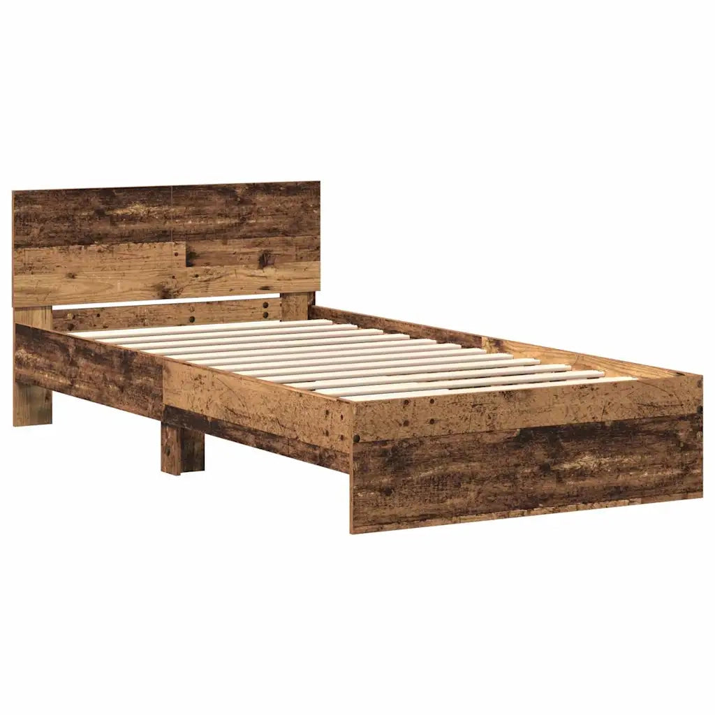 vidaXL Struttura letto con testata Legno vecchio 100 x 200 cm