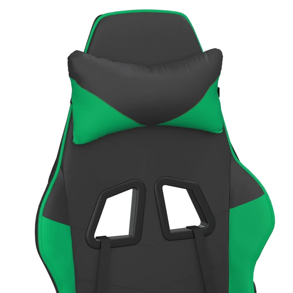 Sedia da Gaming | Sedia da e-sports Massaggiante Nero e Verde in Similpelle