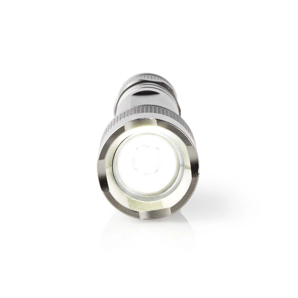 Torcia LED 3W 150lm IPX5 Portata 120m Alluminio Grigio Nedis