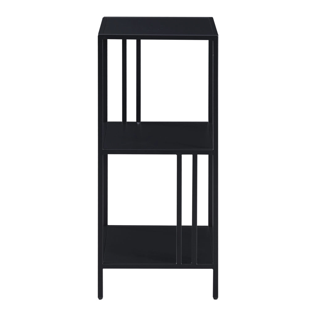 Scaffale Basso Kumlinge in Acciaio a 3 Ripiani Quadrati 80 x 35 x 35 cm Nero [en.casa]