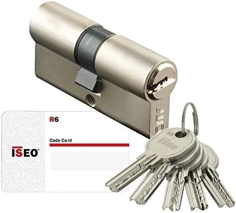130393 Cilindro sicurezza disinseribile 5 chiavi, ottone nichelato