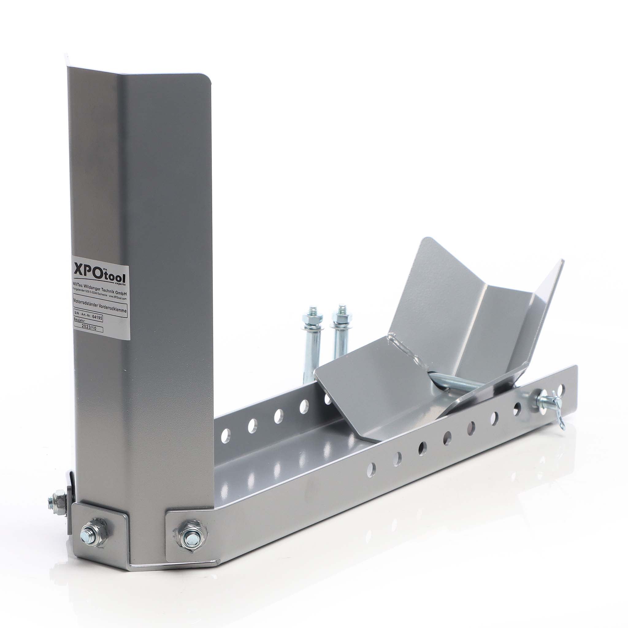 Cavalletto per ruota anteriore moto max 450 kg pneumatico 8-24" 145 mm