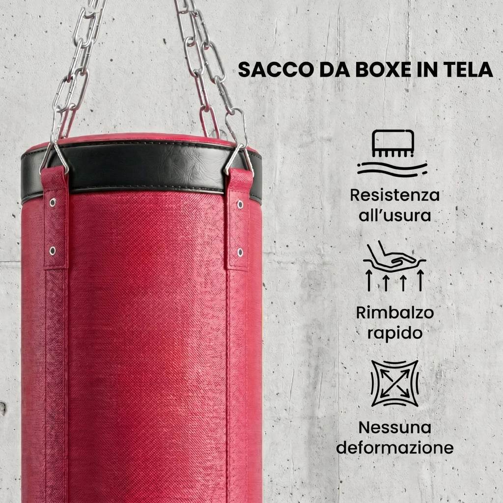 Supporto Sacco da Boxe Regolabile ¨C zephmum ¨C Acciaio e Tela, 175x91x185-231 cm, Rosso