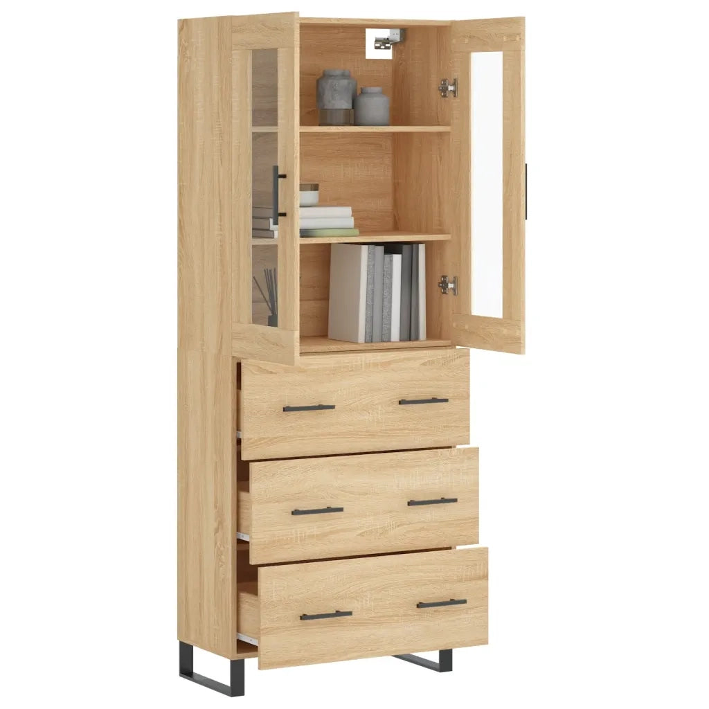 Credenza Rovere Sonoma 69,5x34x180 cm in Legno Multistrato 3198428