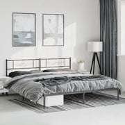 Giroletto con Testiera-Struttura Letto con testiera in Metallo Nero 193x203 cm 344913
