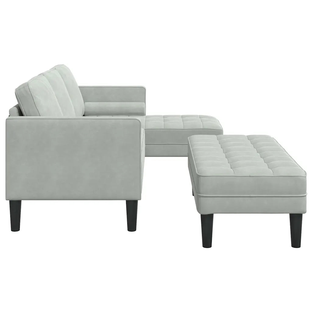 Set di divani con cuscino 2 pcs Grigio chiaro Poliestere 3329264