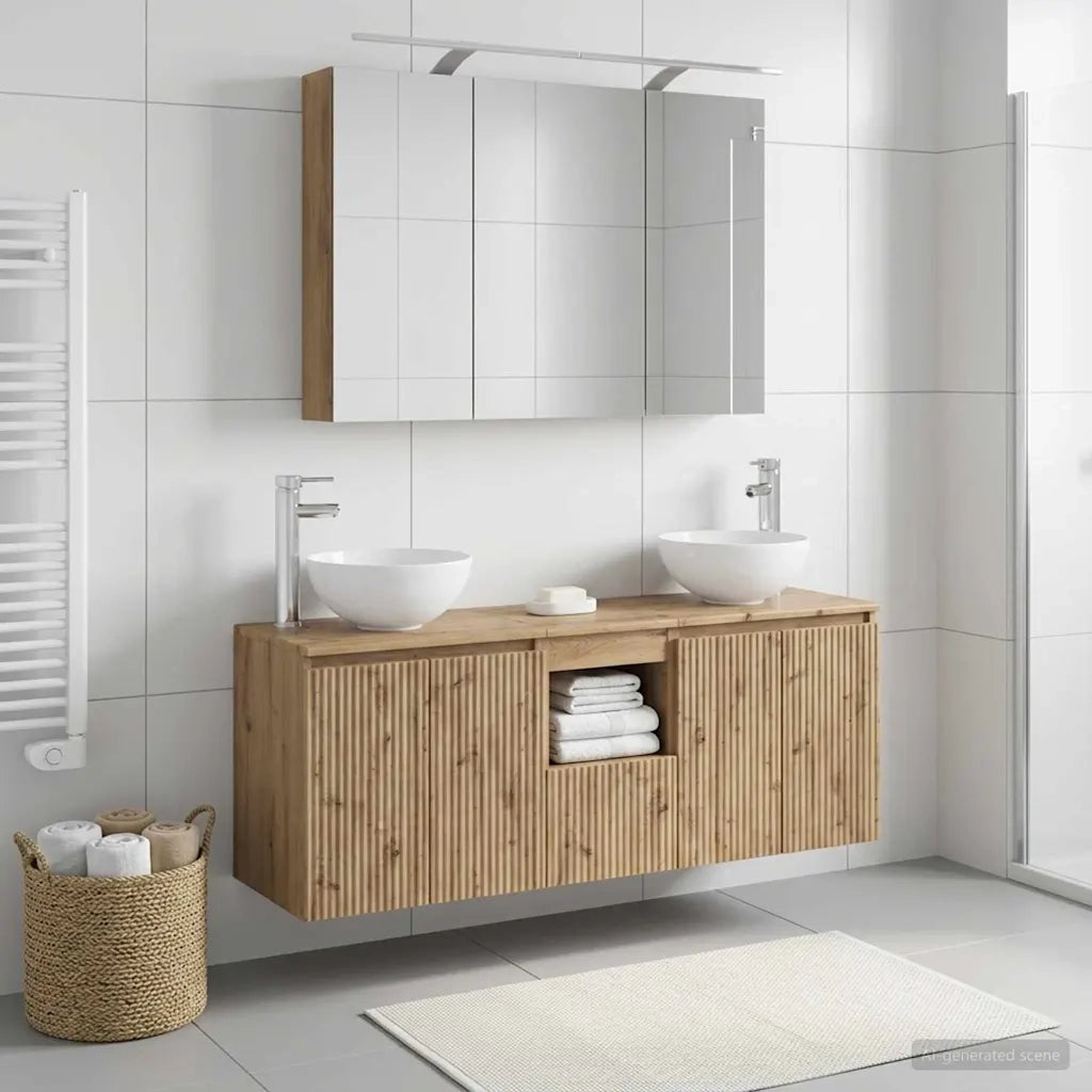 Set di Armadi da Bagno 4 pz Rovere Artigianale 3406342