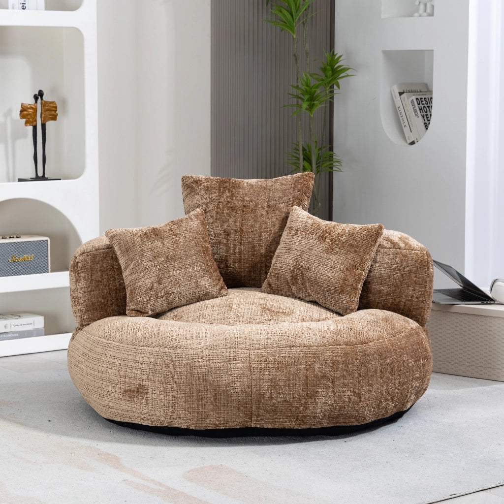 POLTRONA Sacco in ciniglia 108x108x52 cm Coffee
