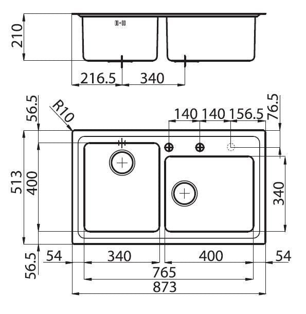 Foster 4385 050 lavello Lavello ad incasso Rettangolare Acciaio inossidabile