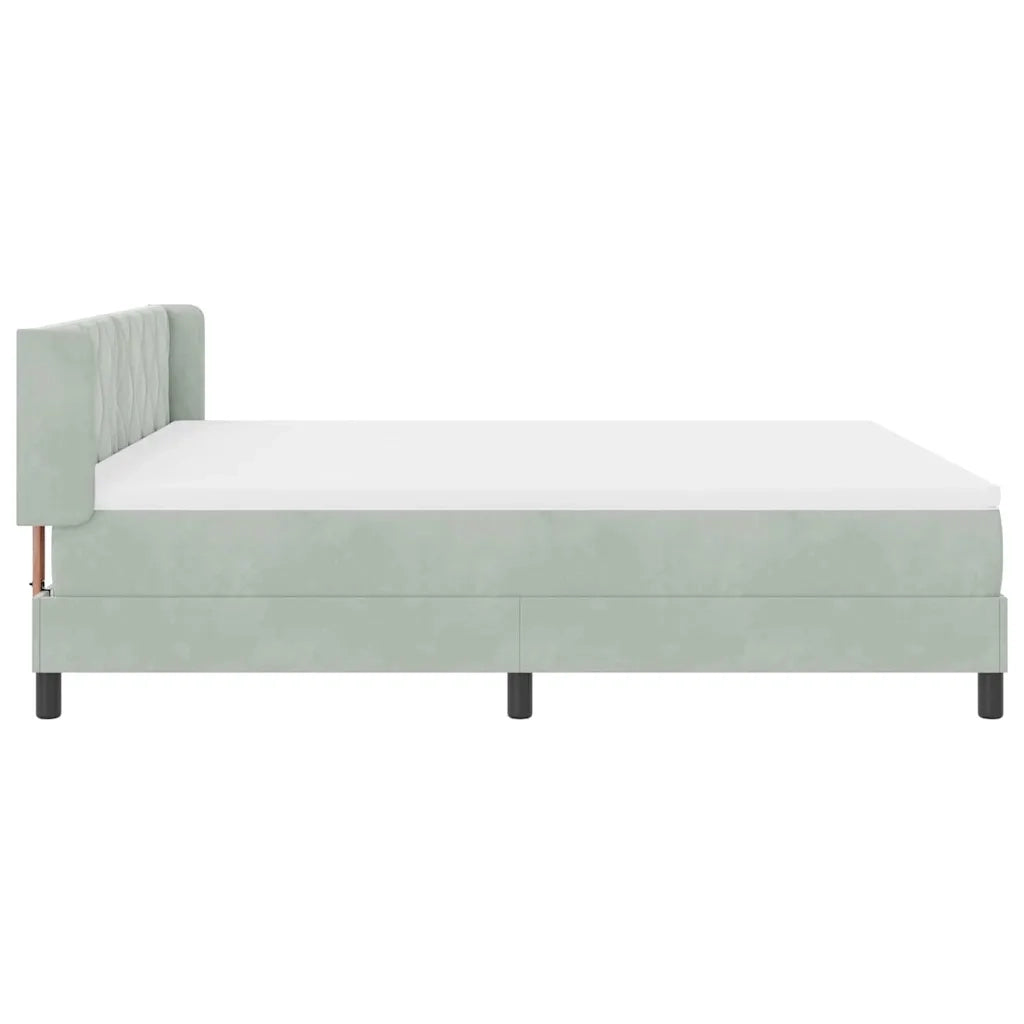 Letto a molle con testiera Grigio chiaro 200 x 180 cm Velluto 3341534