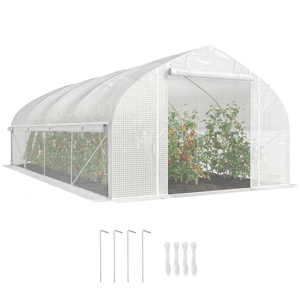 Serra Tunnel 6x3x2 m ¨C zephmum ¨C Bianco con Malla Anti UV