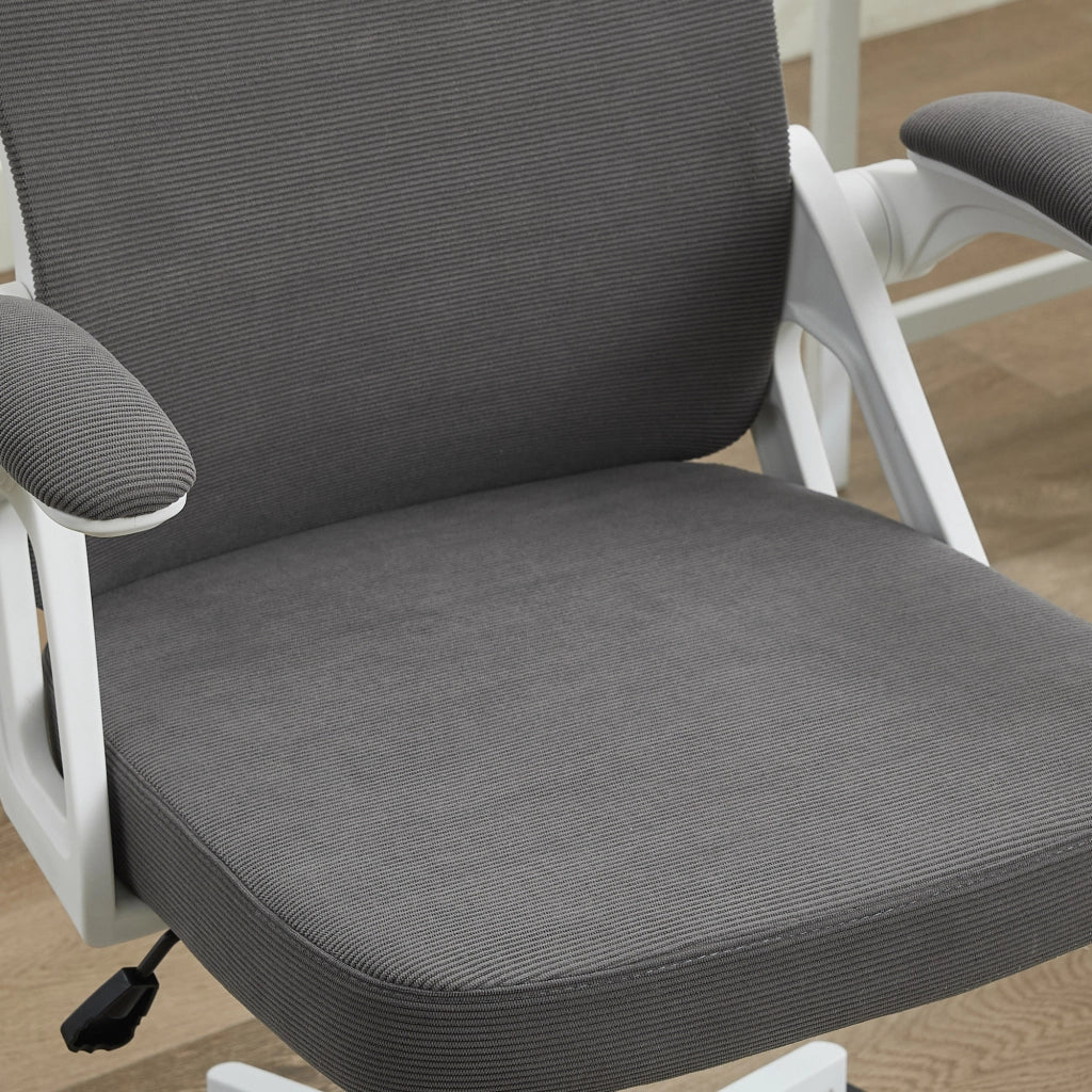 Sedia da ufficio ergonomica in rete con supporto lombare regolabile e poggiatesta, colore grigio