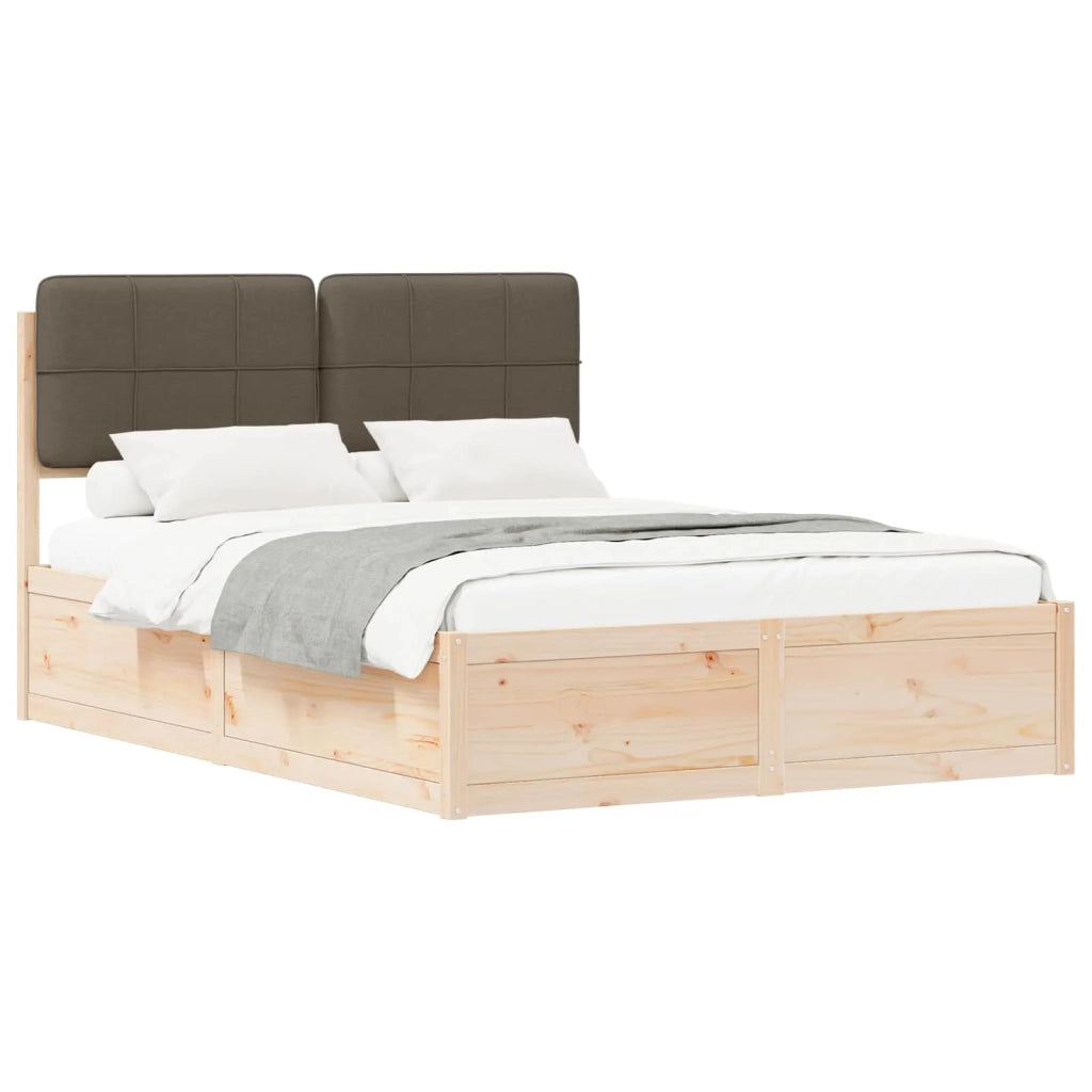 Letto con Testiera Rivestita Talpa 140 x 190 cm Pino massello