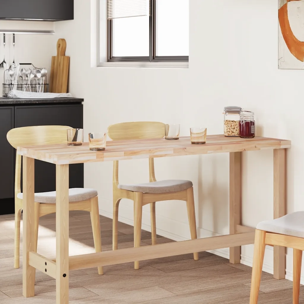 Piano Tavolo Rettangolare 120x50x4cm Legno Massello di Acacia 4008855
