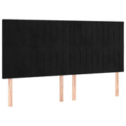 Testiera | Testata Nera 180x5x118/128 cm Velluto
