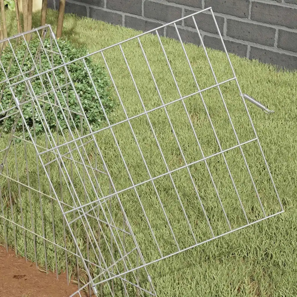 Gabbia per Conigli Argento 215 x 55 x 55 cm Acciaio zincato
