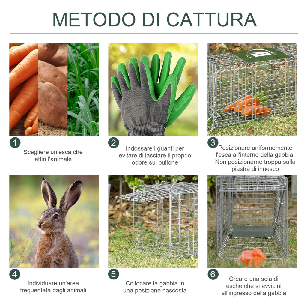 EasyComfort Trappola per Ratti, Topi e Nutrie Pieghevole in Acciaio