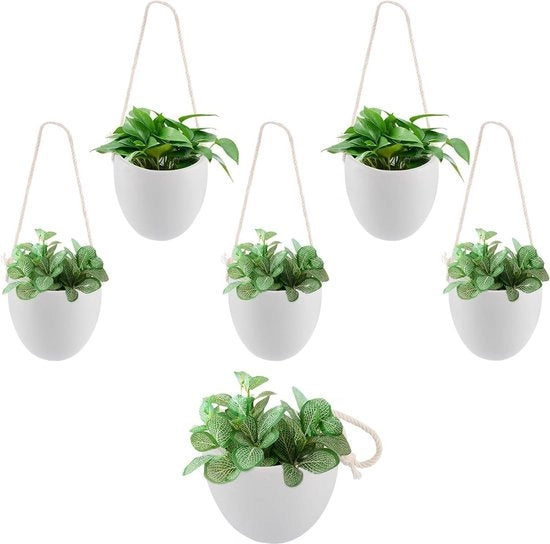 Set di 6 pendenti per piante in macramè - vasi per piante da parete - sostenitori per piante da appendere - decorazione per la stanza, balcone e giardino