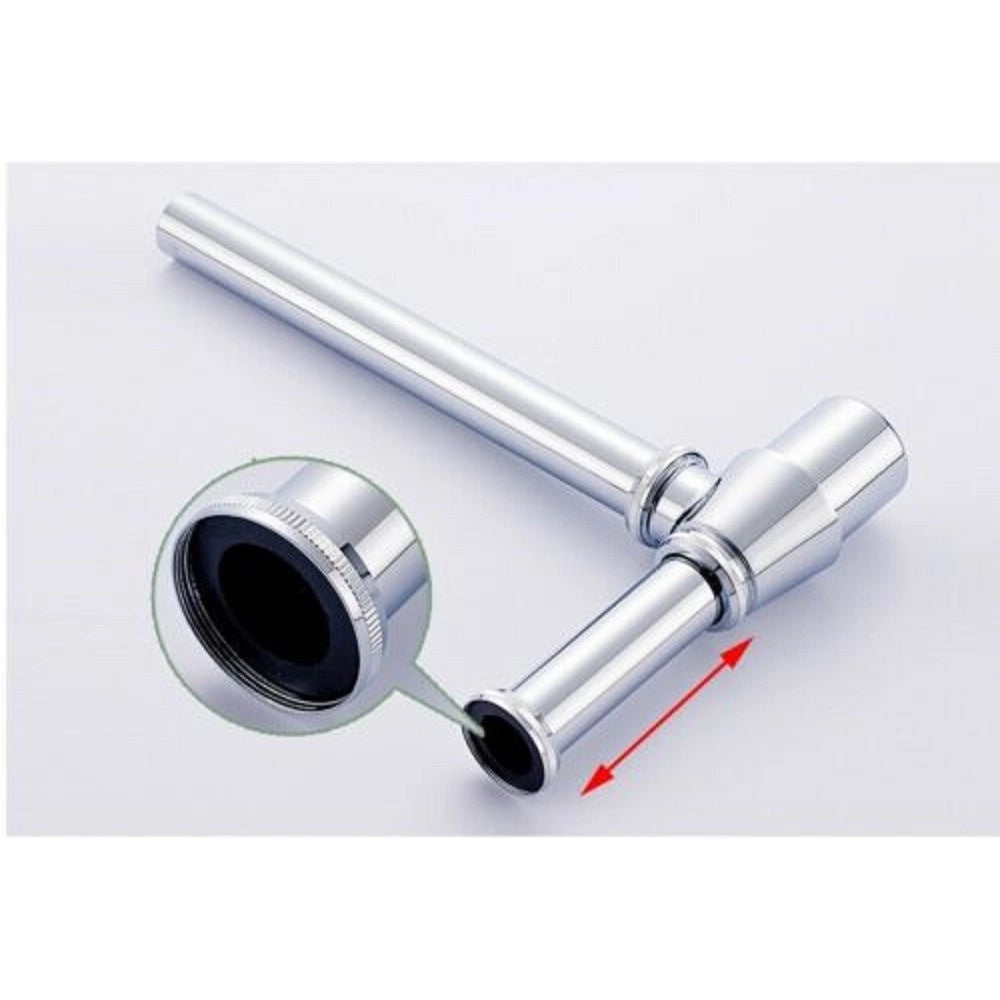 Trade Shop - Sifone A Bottiglia Per Lavandino Lavabo Scarico 1" 1/4 Cromato Con Rosone 69373 -