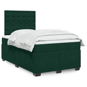 Giroletto a Molle con Materasso Verde Scuro 120x190 cm Velluto