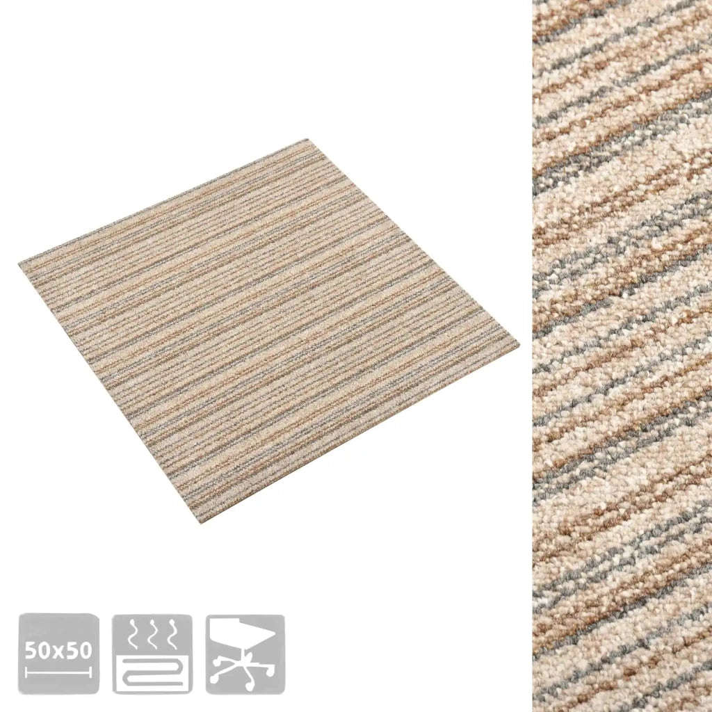 Tappeto 20 pcs Beige Striato 50 x 50 cm 100% Polipropilene 42046754