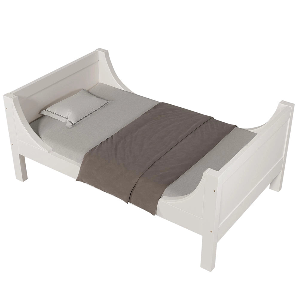 Letto a castello separabile-Xylo-90x200cm, scala flessibile, design slitta, bianco