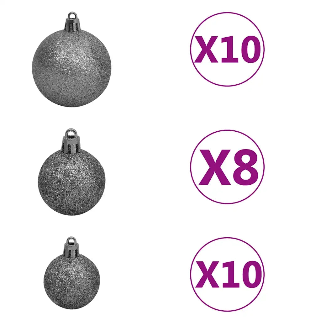 Albero Natale Incernierato con 300 LED e Palline 300 cm 3210178