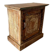 Tavolo in legno finitura artigianale marrone 52x30x57h cm