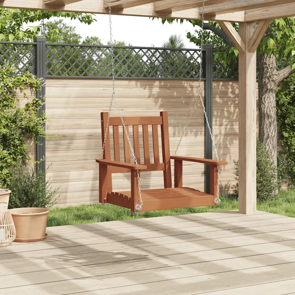 Dondolo da Giardino Catene in Metallo Marrone in Legno di Abete 4008975