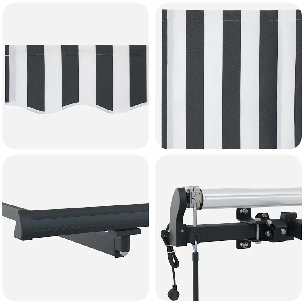 vidaXL Tenda Sole Retrattile Automatica Antracite e Bianco 400x300 cm