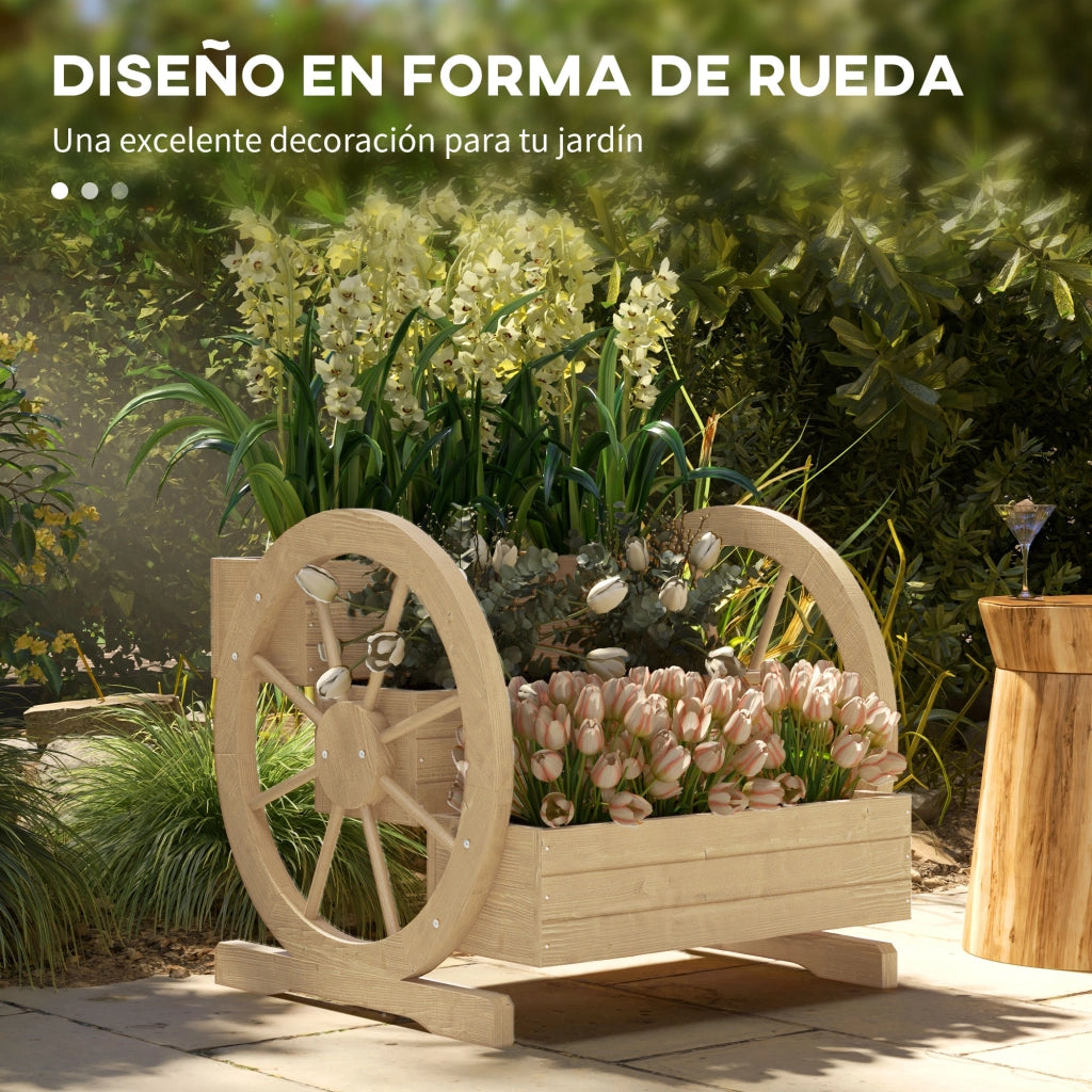 Fioriera Giardino 3 Livelli Scala Legno ¨C zephmum ¨C 61x62x57 cm Naturale
