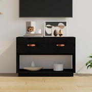 Mobile Porta TV Nero 90x40x60 cm in Legno Massello di Pino 821526