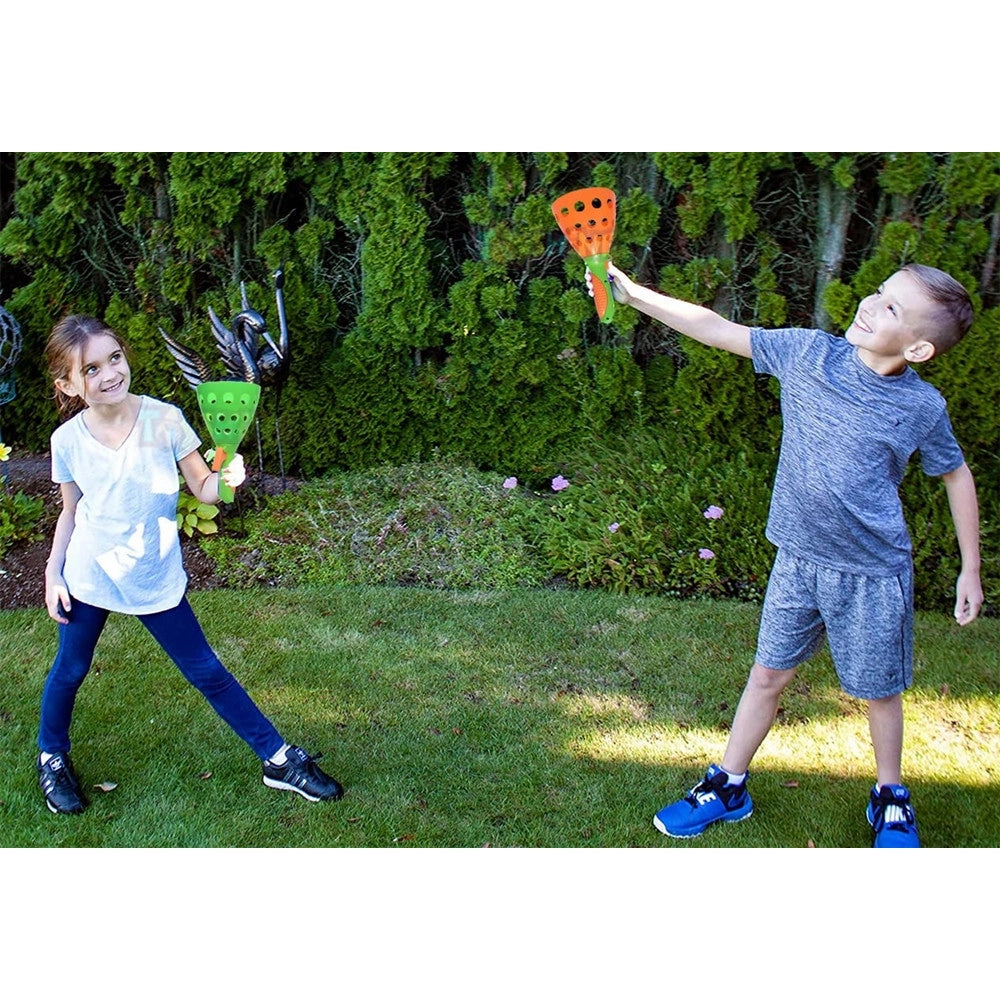 Trade Shop - Set 2pz Gioco Lancio Cattura Palline Giocattoli Bambini Per Interni Esterni 26cm 258370 -