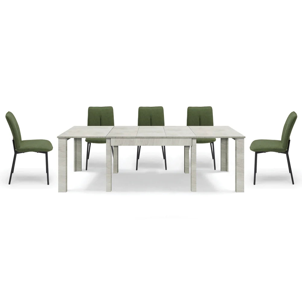 Tavolo allungabile da pranzo 130x90 fino a 250 cm Olmo Gesso modello BRIO MADE IN ITALY design moderno ideale per cucina, soggiorno e sala da pranzo