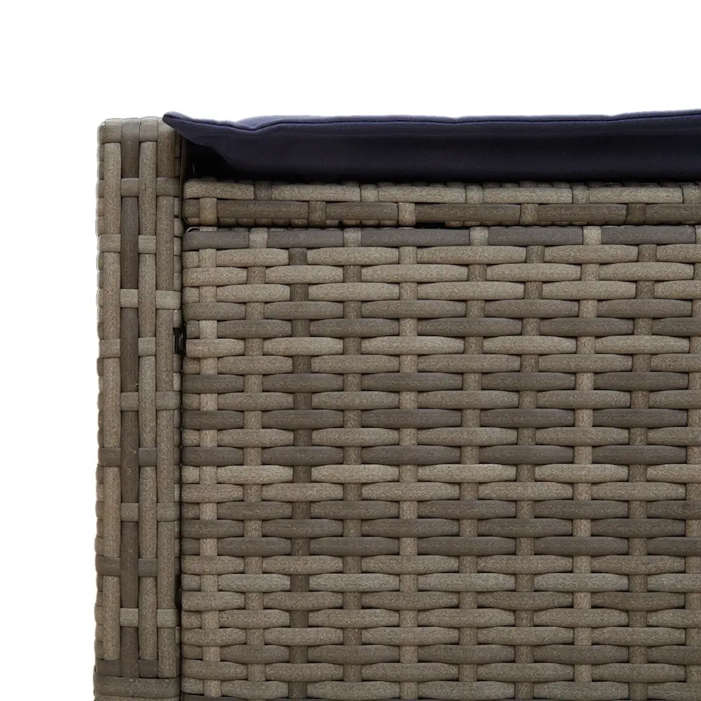 Lettino prendisole doppio con Cuscini in Polyrattan Grigio 368635