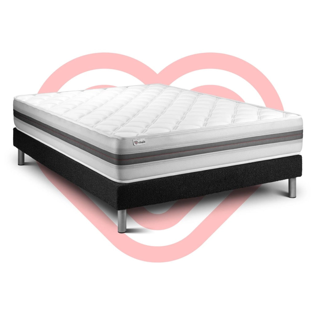 Letto con materasso VITALMEMO BACK 140 x 220 cm Rete Kit Nero