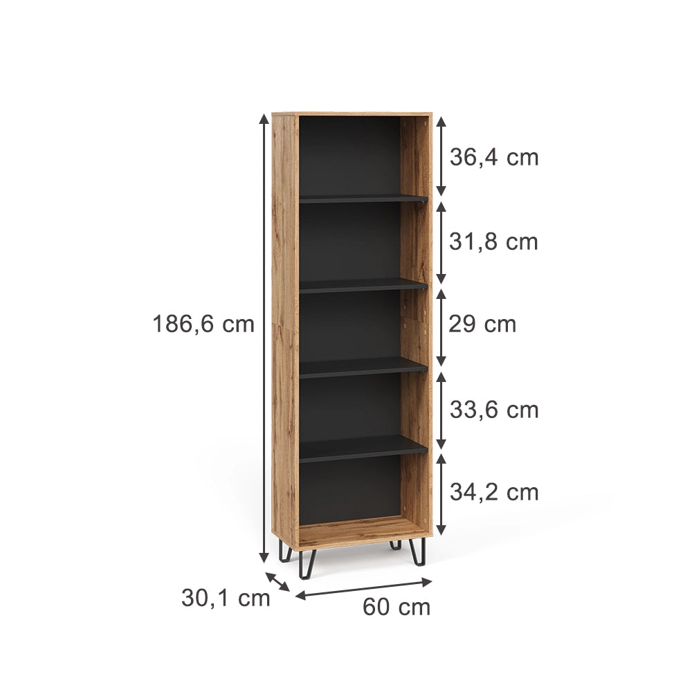 Vicco Scaffale Quercia Wotan 60 x 186.6 cm