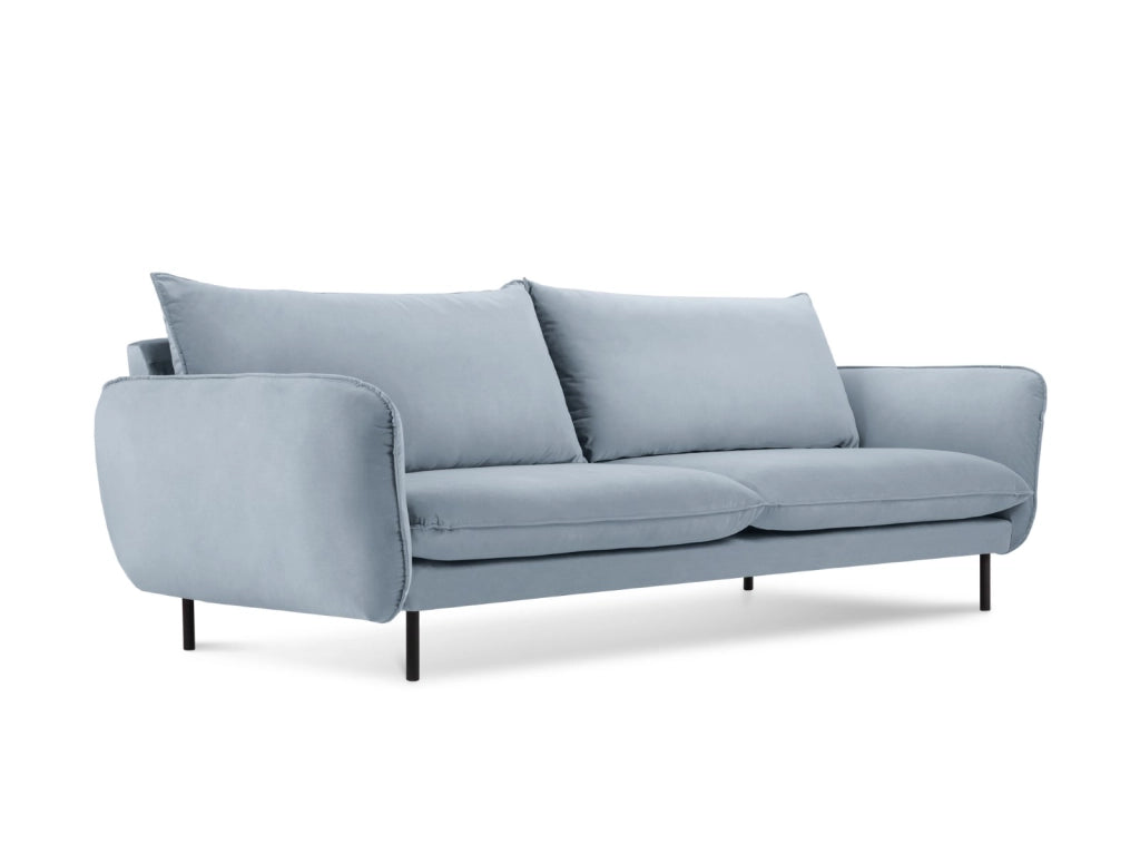 Cosmopolitan Design - Divano "Vienna" 4 posti in velluto azzurro 